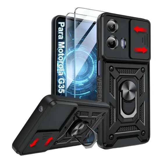Capinha Capa Para Motorola Moto G35 Armadura + 2 Película