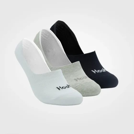 Kit 3 Pares Meia Sapatilha Invisível Hoahi Algodão Silicone