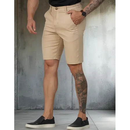 Bermuda Masculina Sport Fino Elegante Sarja Casual Lycra