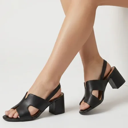 Sandalia Beira Rio Conforto Salto Grosso Feminina Slingback
