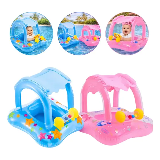 Boia Bebê Piscina Cobertura Infantil Inflável Proteção Solar