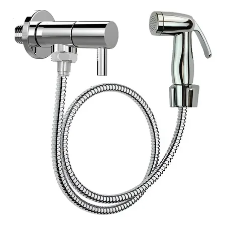 Ducha Higiênica Registro Aço Inox Super Luxo 1/4 Volta