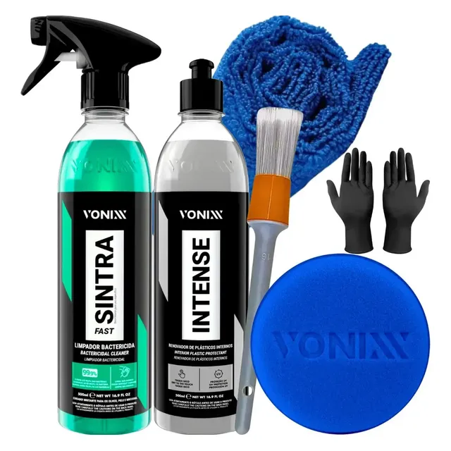 Kit Limpeza Automotiva Interna Vonixx Sintra Fast + Intense 500ml