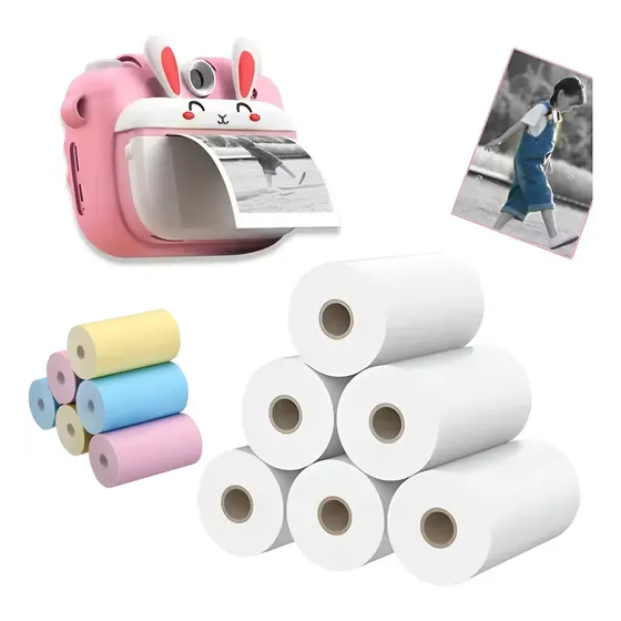 Kit 6 Rolos De Papel Térmico Para Câmera Infantil Impressora