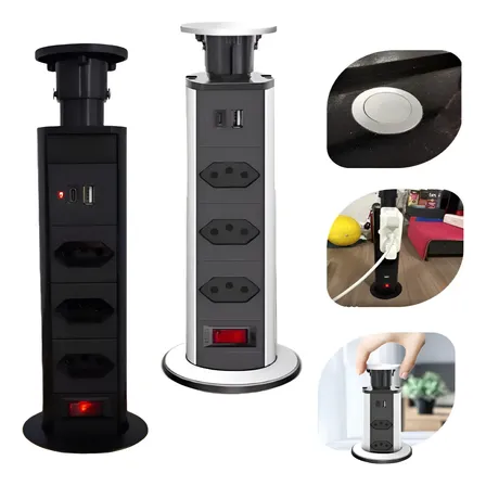 Torre Tomada Organizadora Retrátil Embutir Multiplug E Usb