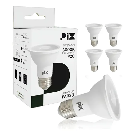 Kit 10 Lâmpada Led Par 20 7w E27 Bivolt 127v/220v Pix
