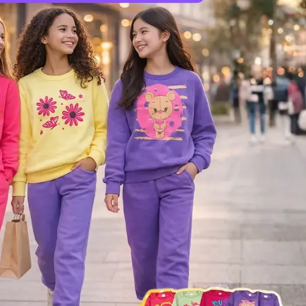 Kit 4 Peças Moletom Juvenil Menina 10 Ao 14 Outono/inverno