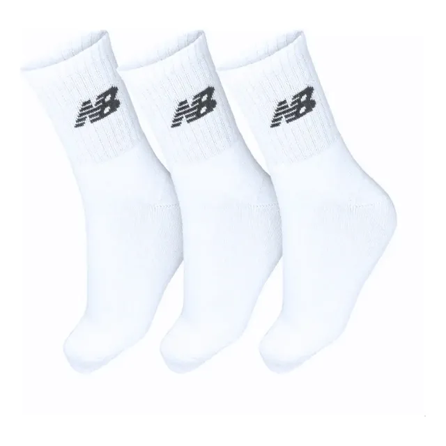 Kit 3 Meias De Algodão New Balance Cano Longo Confortável