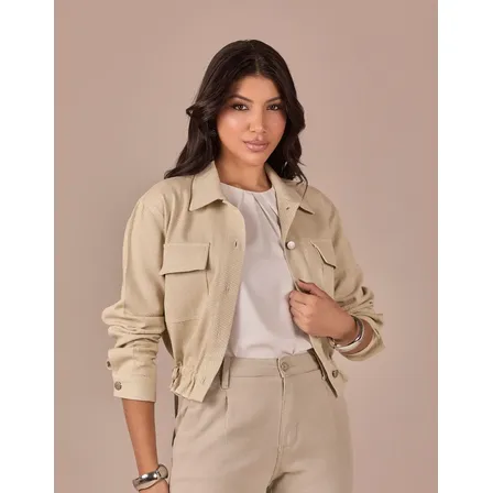 Jaqueta Feminina Com Amarração Elegante Only Fine Luxo