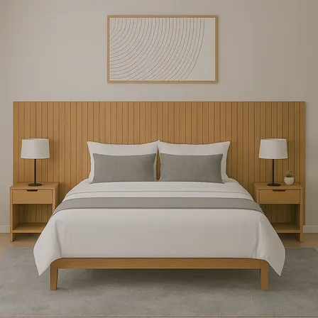 Cabeceira Cama Casal King Box 2,40x1,06m Ripado 100% Mdf