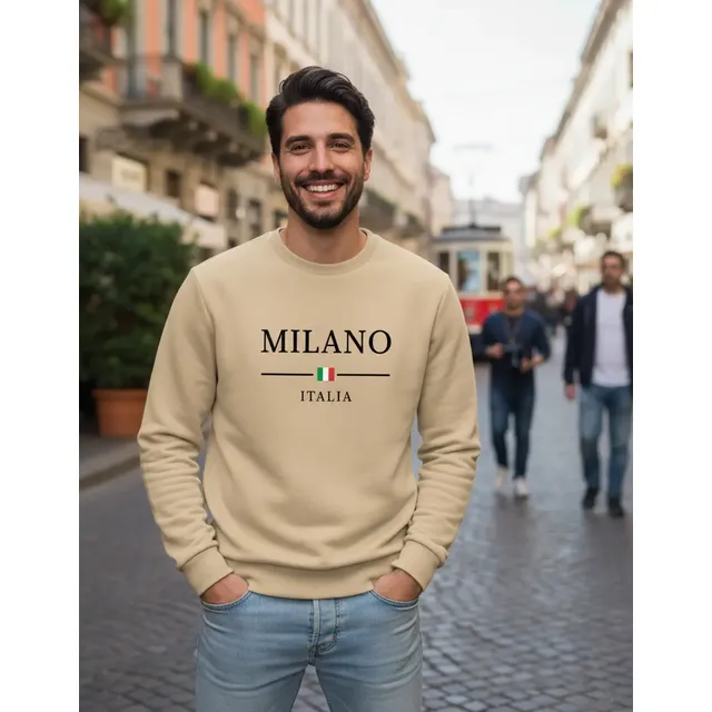 Moletom Blusa De Frio Milano Italia Casual Gola Redonda