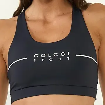 Top Fitness Feminino Colcci Sport Logo Frontal Preto