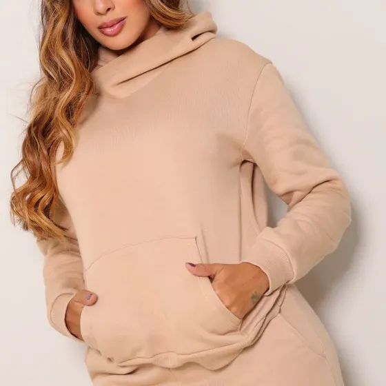 Conjunto De Moletom Grosso Inverno Canguru Liso Quentinho