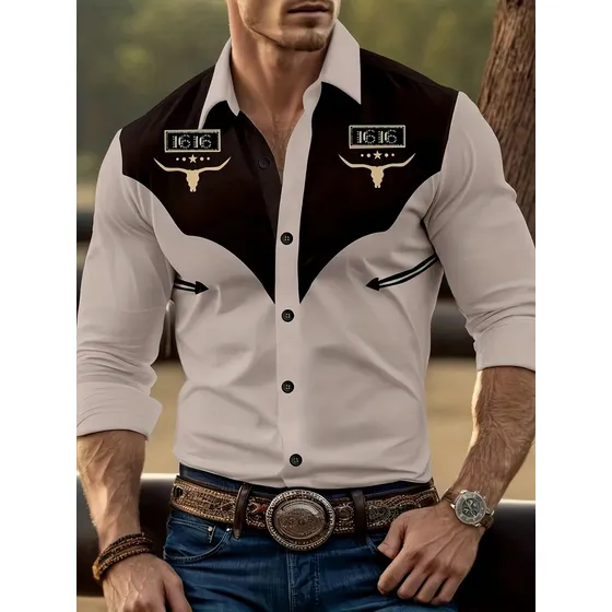 Camisa Country Masculina Manga Longa Casual