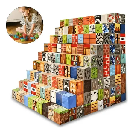 Kit 75 Blocos Magnéticos Construção Brinquedo Diy Versão