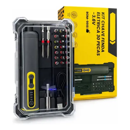 Parafusadeira Elétrica Chave De Fenda 33 Peças 3.6v 127/220v