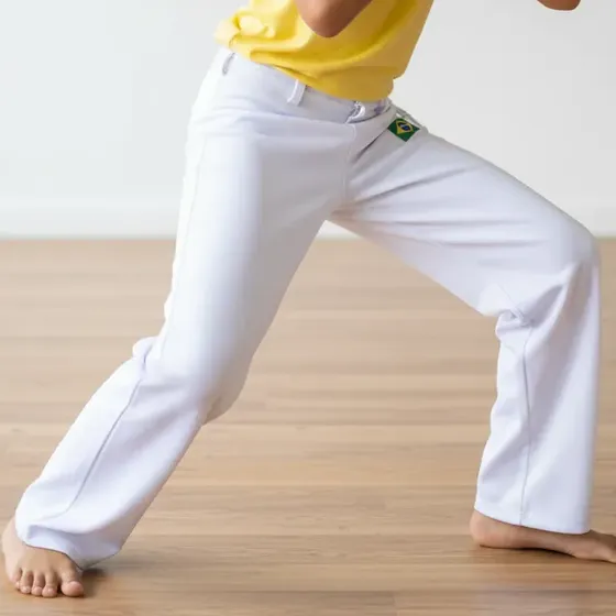 Calça De Capoeira Infantil Juvenil Abada Helanca Grossa Fabr