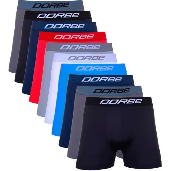 Kit 10 Cuecas Boxer Box Dorbe Microfibra Qualidade Masculina