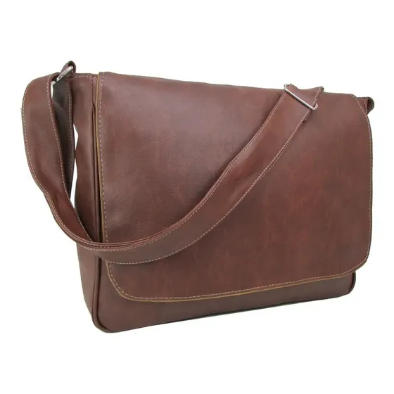 Bolsa Carteiro Pasta Transversal Masculina Couro Sintét