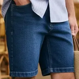 Bermuda Jeans Masculina Reta Com Elastano - Hering