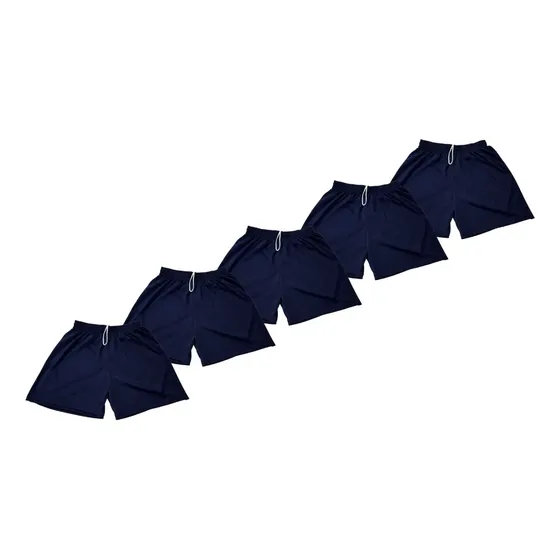 Kit 5 Short Lisos Futebol Masculino Adulto Sem Bolso Dryfit