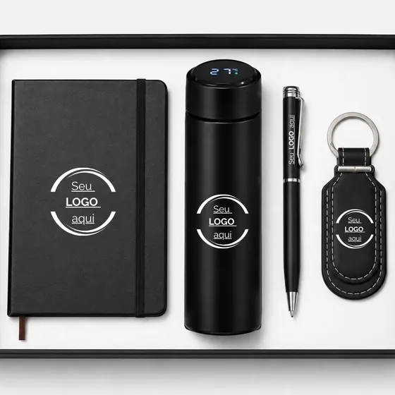 Kit Bloco, Caneta,caixa, Chaveiro C/ Nome Logo Personalizado