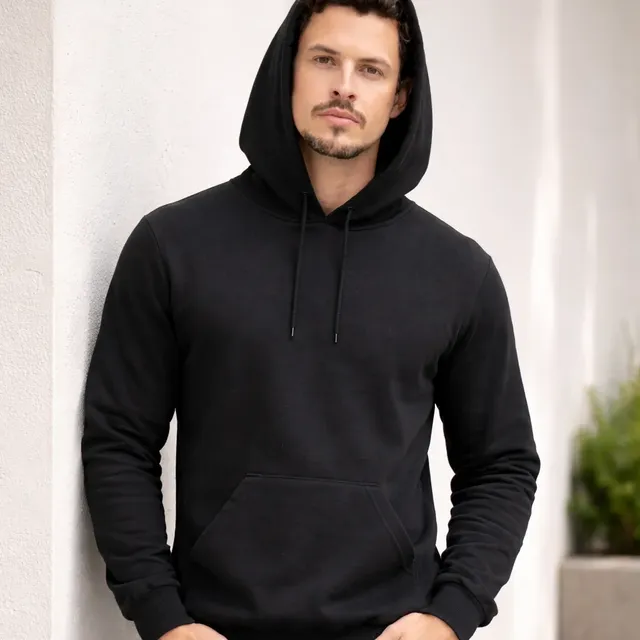 Blusa Moletom Canguru Masculina Com Capuz Casual Slim