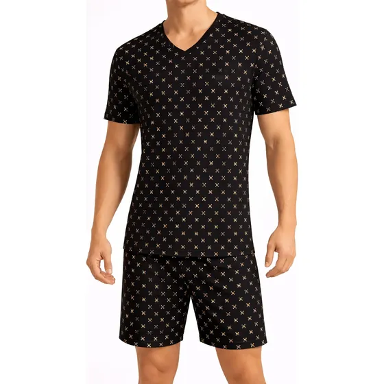 Pijama Adulto Liganete Masculino Manga Curta Fresquinho