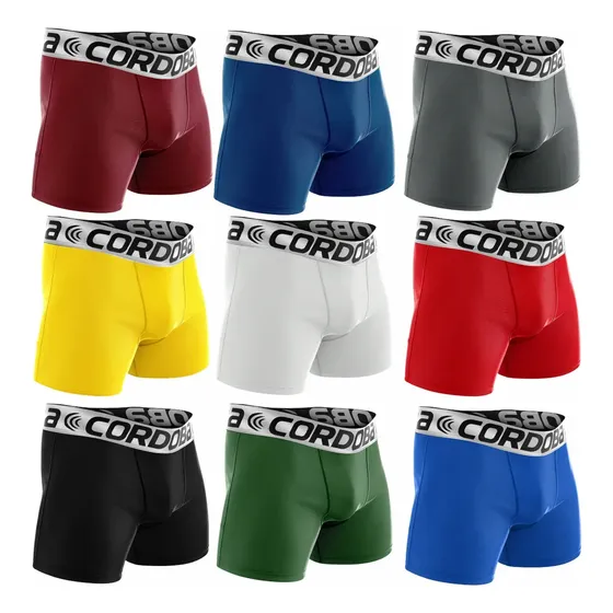 Kit 10 Cuecas Boxer Masculinas De Microfibra Lisas Sortidas