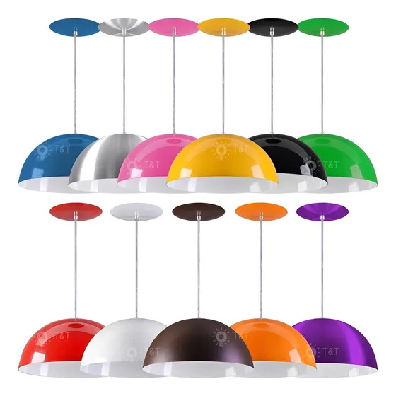 2 Unidades Pendente Meia Lua 34cm Alumínio (meia Bola)