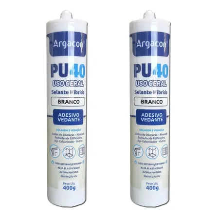 Silicone Argacon Pu 40 De Uso Geral Kit C/2 Unidades