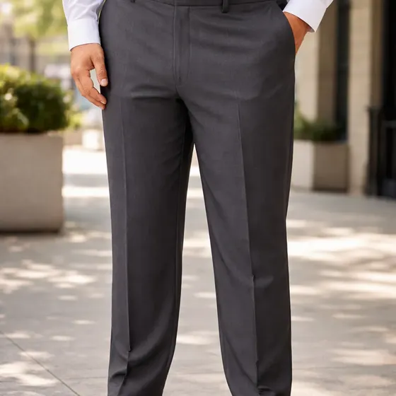 Calça Social Masculina Tamanho Especial Em Oxford Plus Size