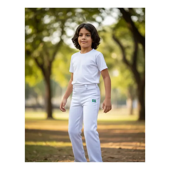 Calça De Capoeira Infantil Abada Helanca Poliamida Grossa