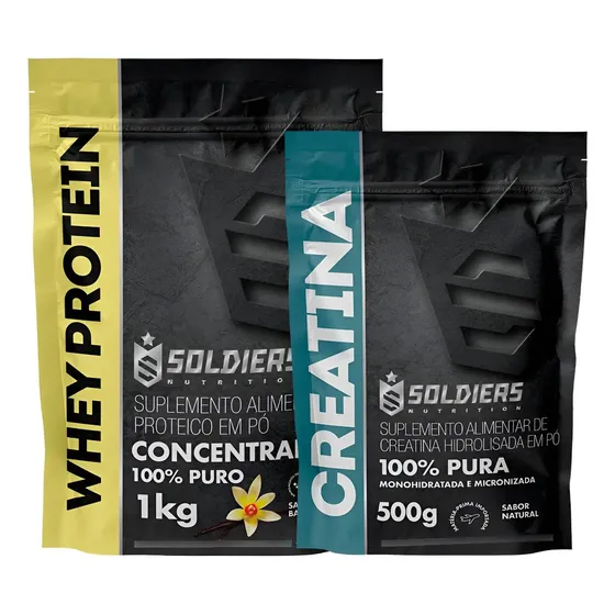 Kit: Whey Concentrado 1kg + Creatina Monohidratada 500g