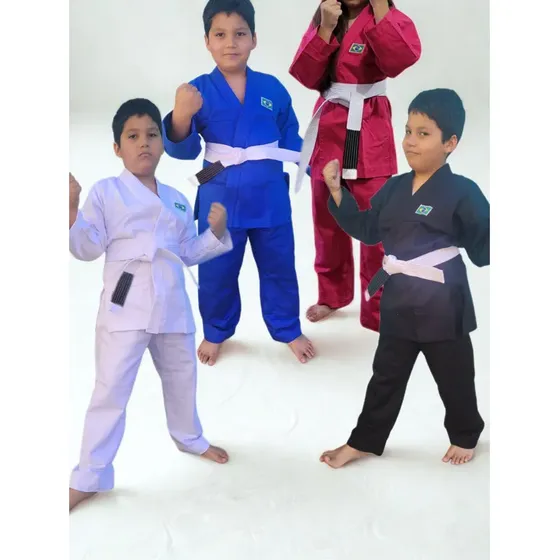 Kimono Glulan Jiu-jitsu/judô Infantil Reforçado Com Faixa
