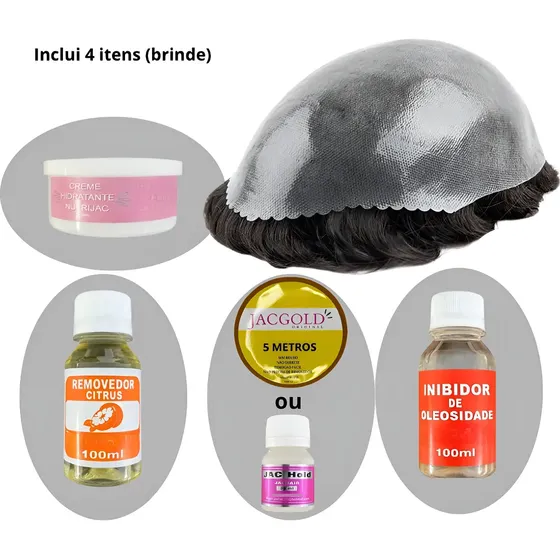Jac-08 Protese Capilar + Kit Cola Jac Hold 30ml C/ N F