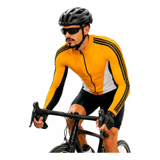 Camisa Ciclismo Manga Longa Bike Uv30+ Zíper Total Mtb