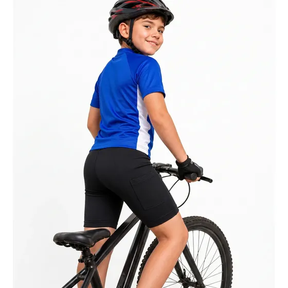 Bermuda Ciclismo Infantil Masculina Forro Bolso Mtb Uv50+