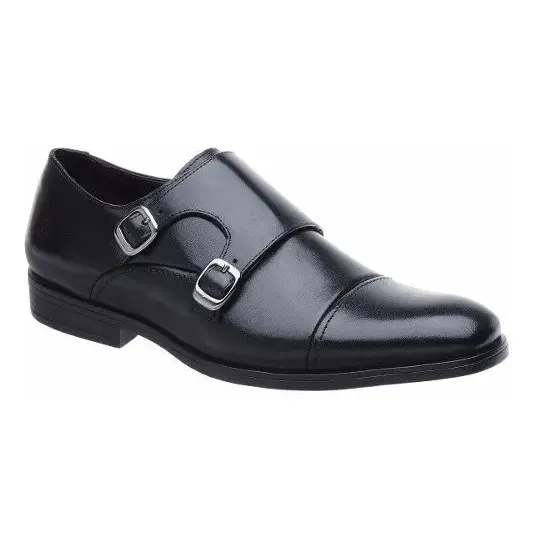Sapato Masculino Monk Malbork Couro Legítimo Solado Comfort