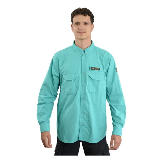 Camisa De Pesca Verde Água Marinha Terra Nativa