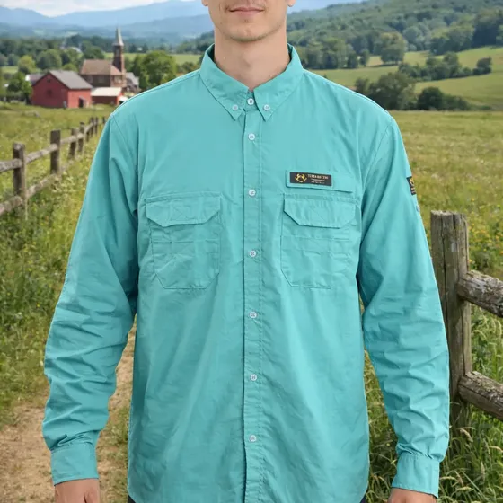 Camisa De Pesca Verde Musgo Claro Terra Nativa