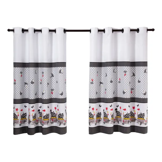 Cortina Cozinha Oxford Janela 2 Folhas 2,00 X 1,50 Estampada