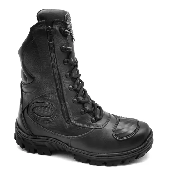 Bota Coturno Unissex Couro 2 Ziper Escoteiro Bm Brasil 5180