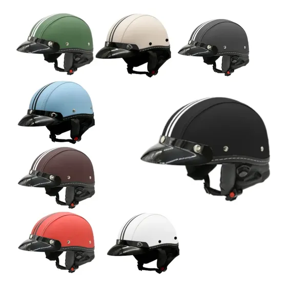 Capacete Coquinho Kraft Revestido Couro Bike Moto Elétrica