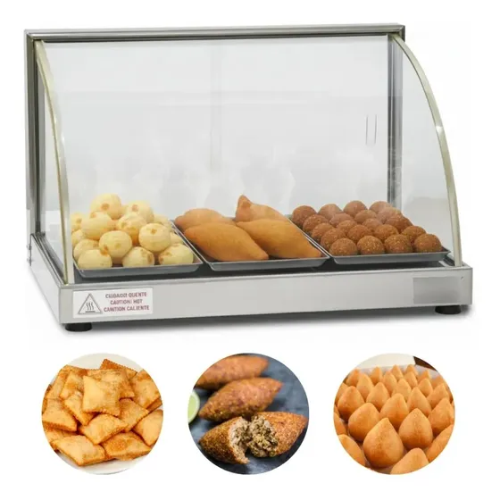 Estufa Vitrine Expositora Para Salgados Com 3 Bandejas