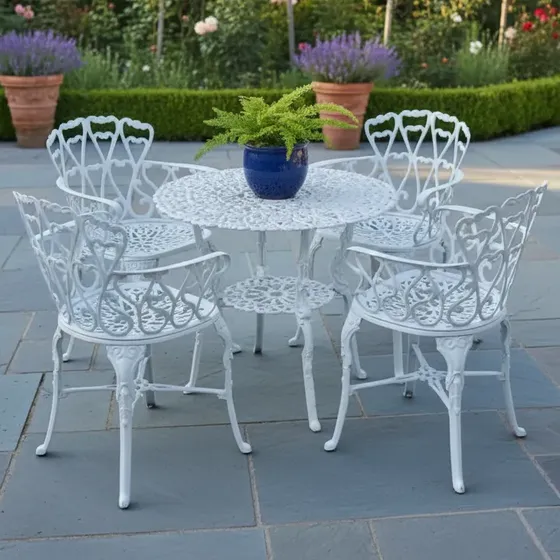 Conjunto Aluminio Fundido Jardim Viena (1 Mesa + 4 Cadeiras)