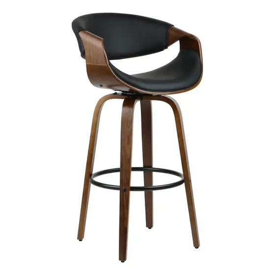 Banqueta Grife De Luxo Nicole Base Madeira Altura 76cm