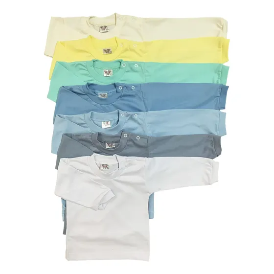 Kit Com 5 Camisetas Para Bebê Em Malha 100% Algodão.