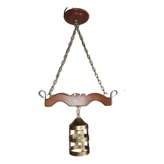 Pendente Rustico Canga De 35cm Com 1 Bocal Em Ferro