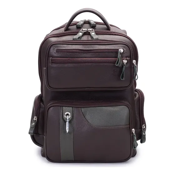 Mochila Escolar De Couro Legitimo Largadão + Brinde.